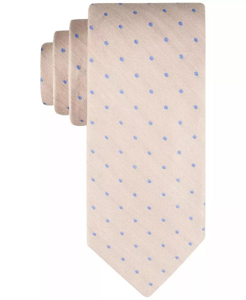 Tommy Hilfiger Mens Linen Dot Tie Taupe ONE SIZE