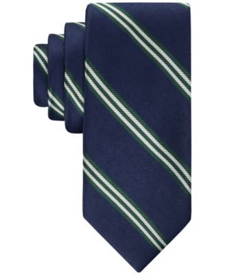 Tommy Hilfiger Men's Twill Bar Stripe Tie - Navy Green