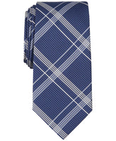 Michael Kors Men's Corso Plaid Tie Navy ONE SIZE