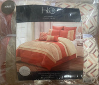 Riverbrook Home 8-Piece Comforter Set, King, Janna - Orange 8-Piece Comforter Set, King, Janna - Orange