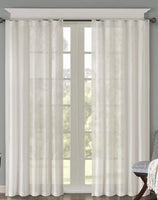 Madison Park Harper Sheer Window Curtain, 42" x 84",White New