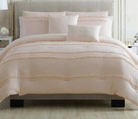 HALLMART COLLECTIBLES 4-PC BLUSH PINK ODESSA TWIN/TWIN XL COMFORTER SET