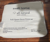 Swift Home All Natural 100% Cotton Full/Queen Duvet Cover Set 3pc IVORY