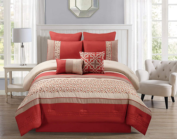 Riverbrook Home 8-Piece Comforter Set, King, Janna - Orange 8-Piece Comforter Set, King, Janna - Orange