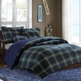 MIZONE Cozy Comforter Set Cabin Lifestyle Plaid Design All Season Bedding Matching Shams, Decorative Pillow, Full/Queen